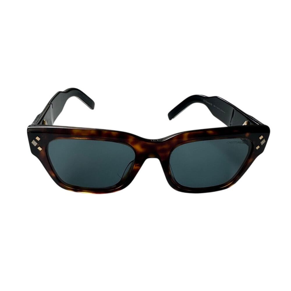 Christian Dior CD Diamond Tortoise Rectangular Sunglasses - Picture 2 of 11